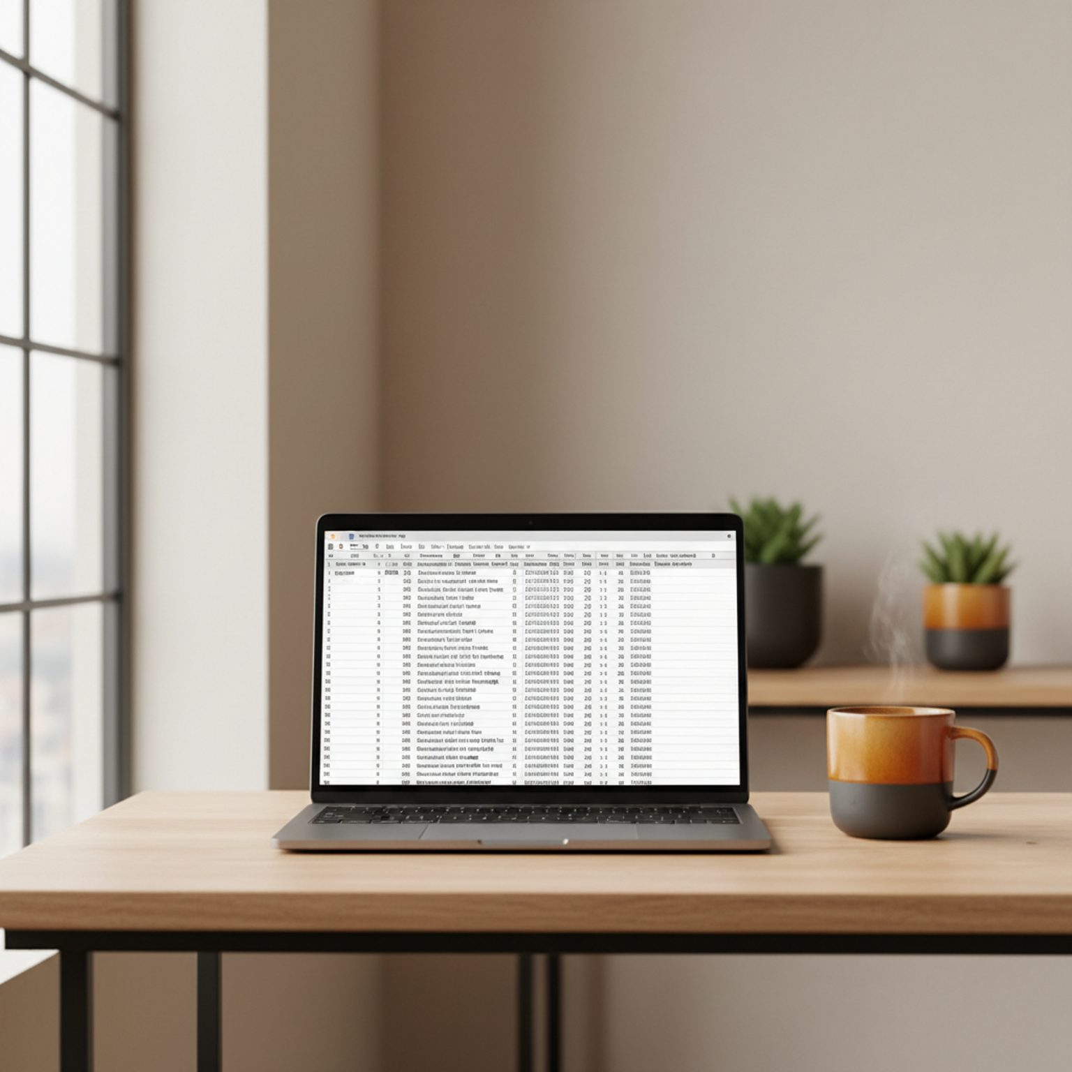 Keyword research spreadsheet for a programmatic SEO campaign.